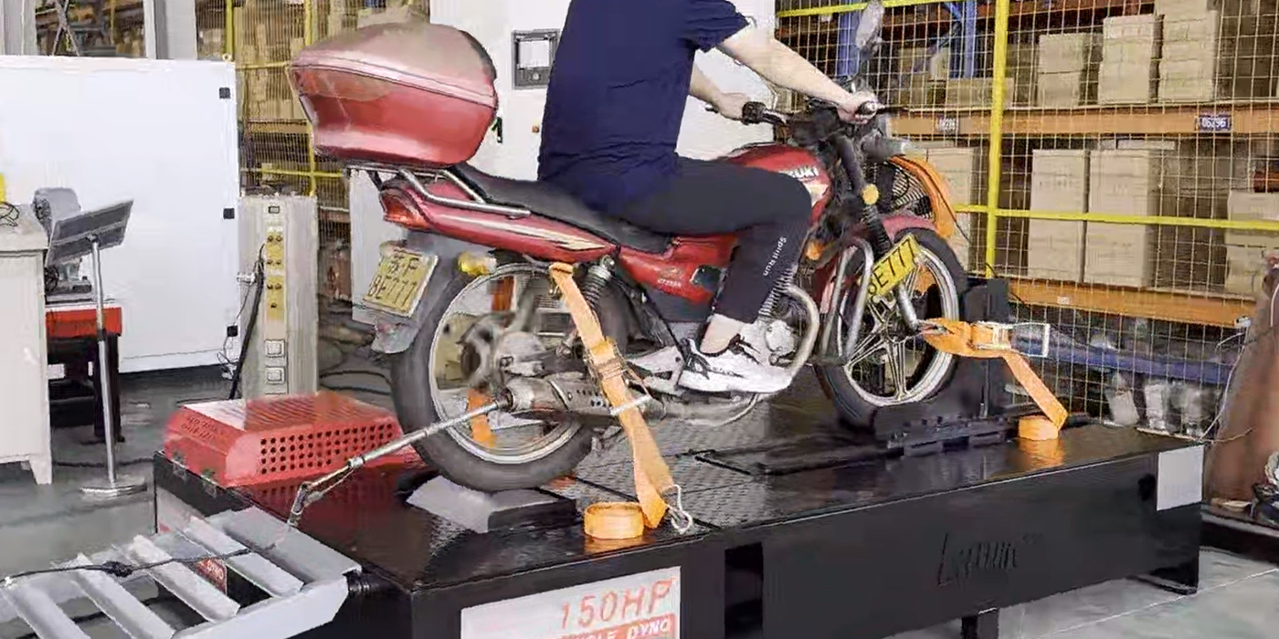Test of motorcycle chassis dynamometer