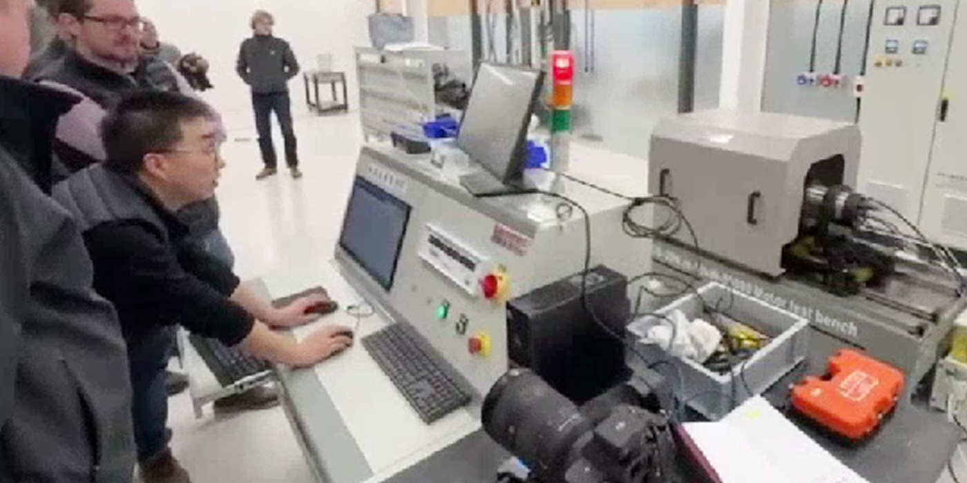 The acceptance of the 50,000 RPM motor test bench in the UK is underway